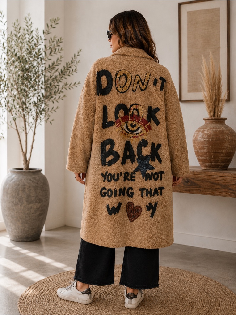 MADE IN ITALY Coat with Graphic Design